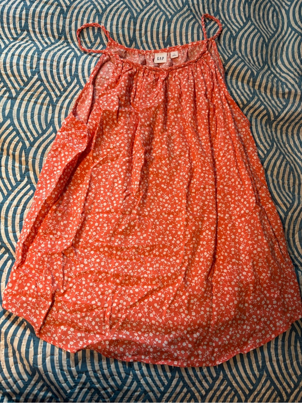 GAP Coral Red Floral A-Line Skirt